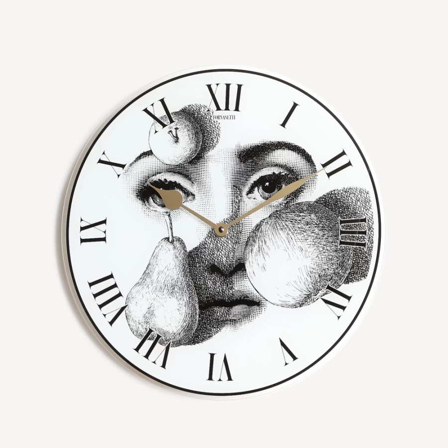 Fornasetti Clock Tema E Variazioni N. 218 in White and Black - Decorative Wall Clock