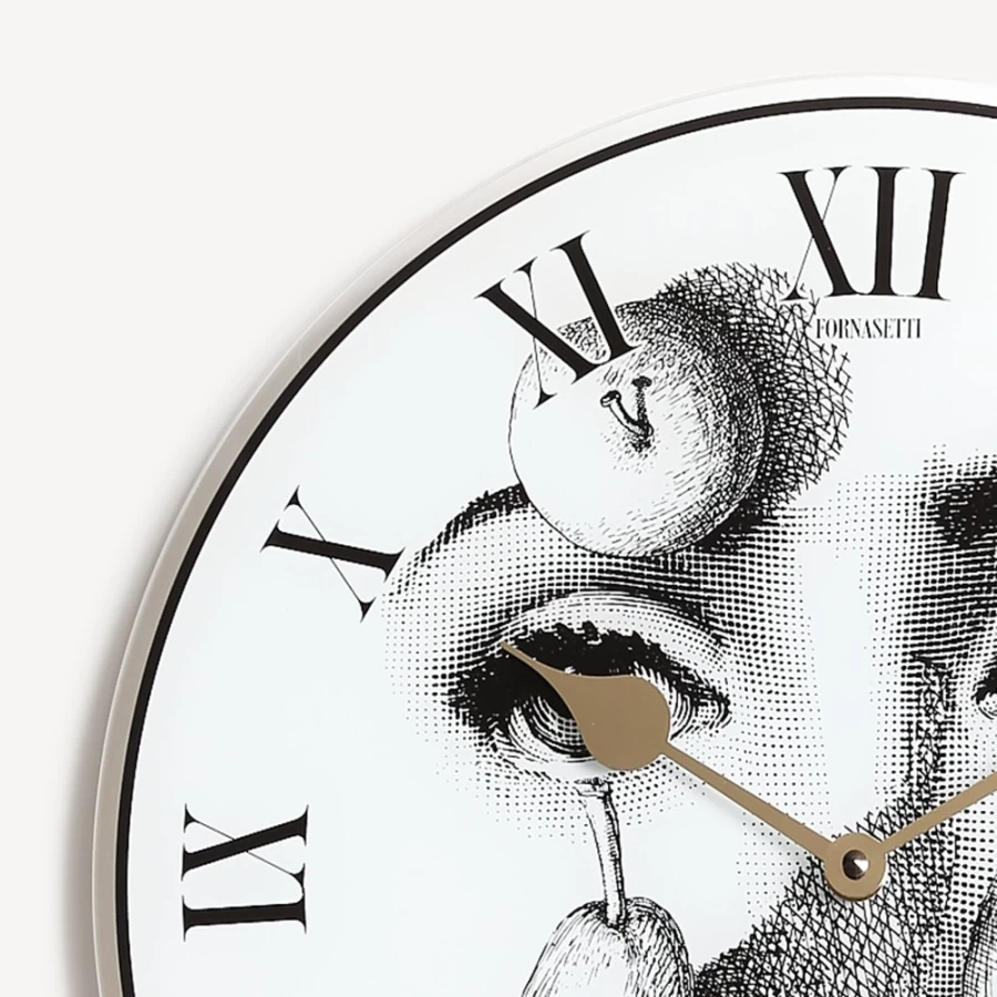 Fornasetti Clock Tema E Variazioni N. 218 in White and Black - Decorative Wall Clock
