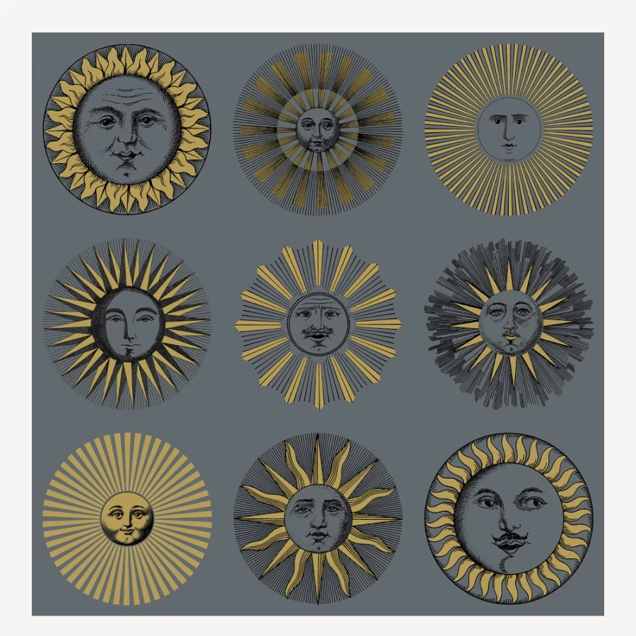 Fornasetti Midnight & Soft Gold Wallpaper Soli - Premium Luxury Wallpaper