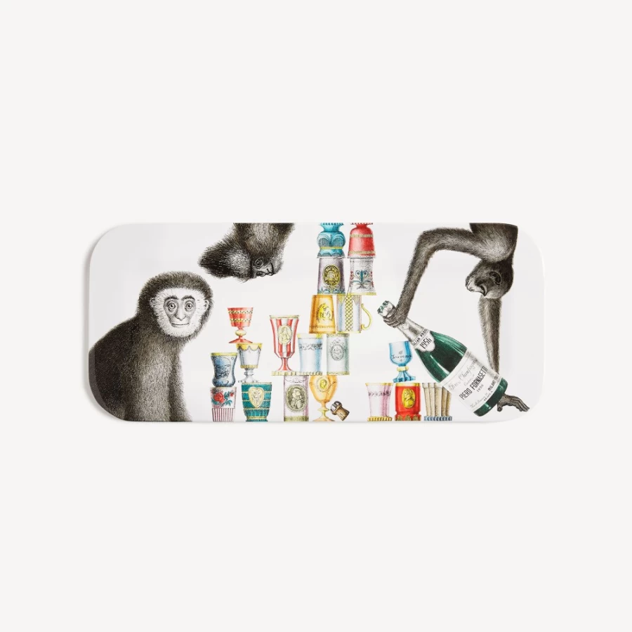 Fornasetti Multicolour Scimmie Decorative Tray - Hand-Painted Italian Design