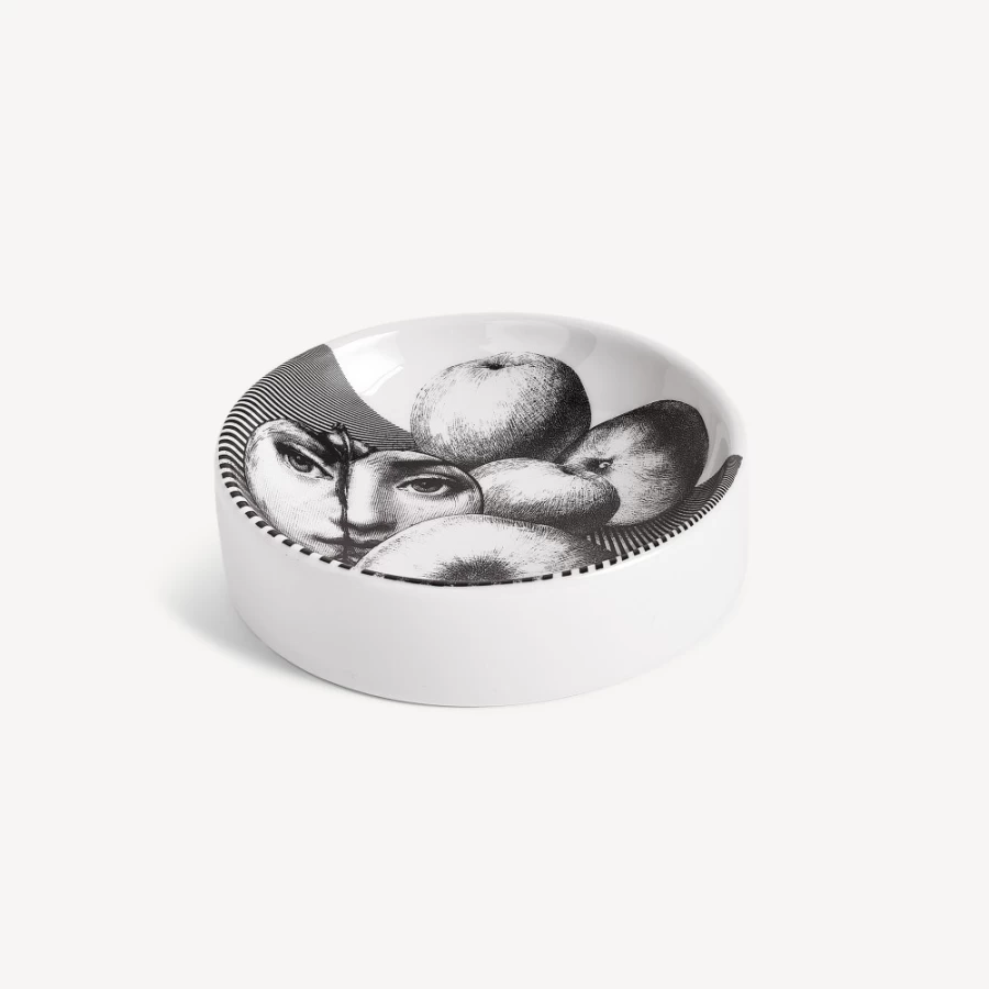 Fornasetti White and Black Ashtray Tema E Variazioni N.390 Decorative Collectible