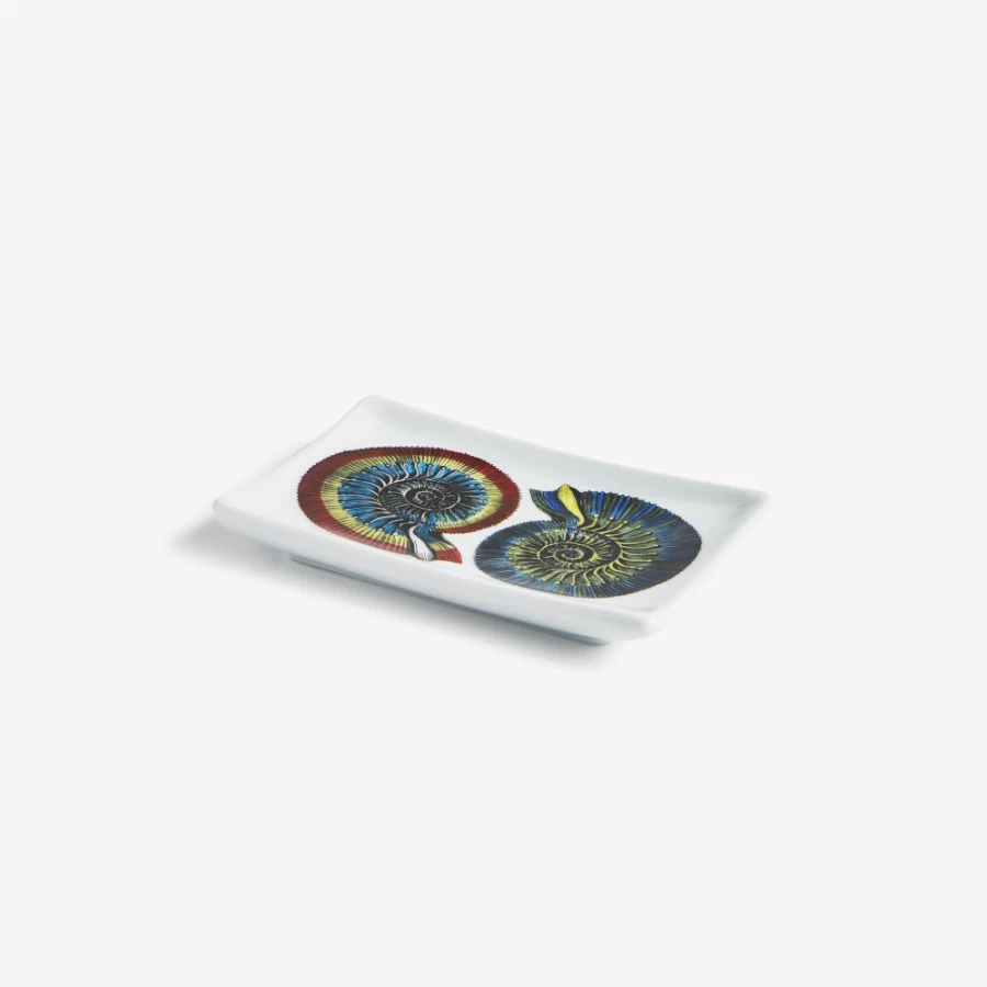 Fornasetti Multicolour Rectangular Ashtray Giro Di Conchiglie Design