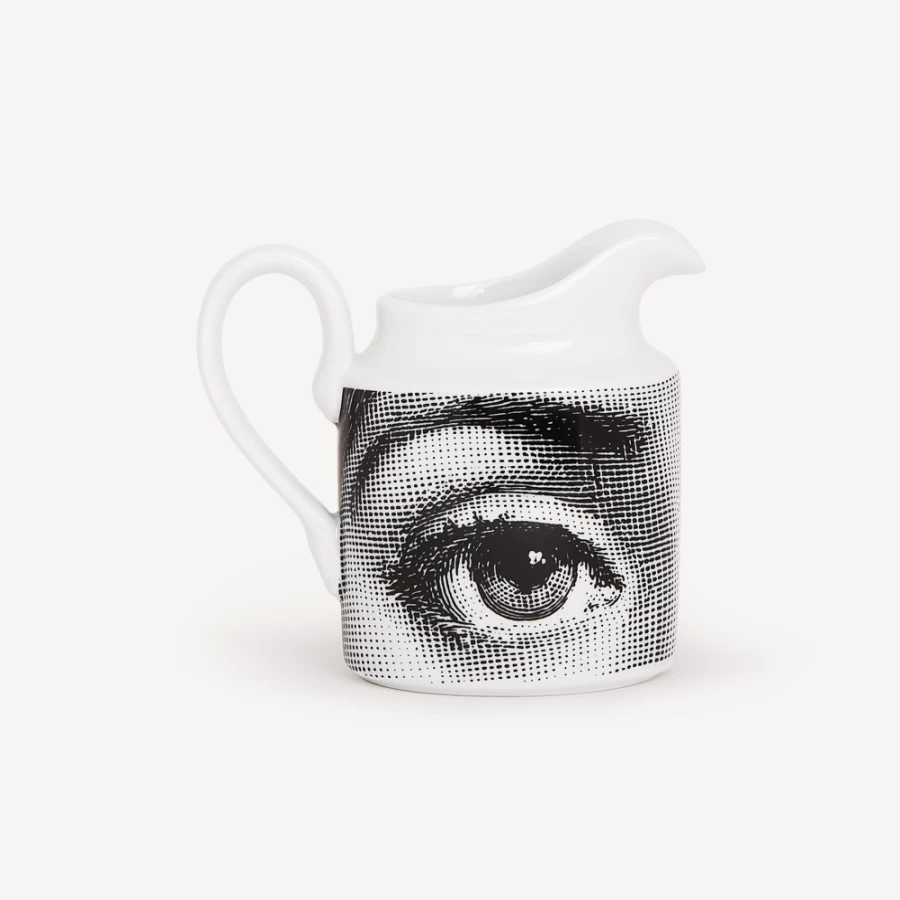 Fornasetti White and Black Milk Jug Tema E Variazioni Ceramic Pitcher