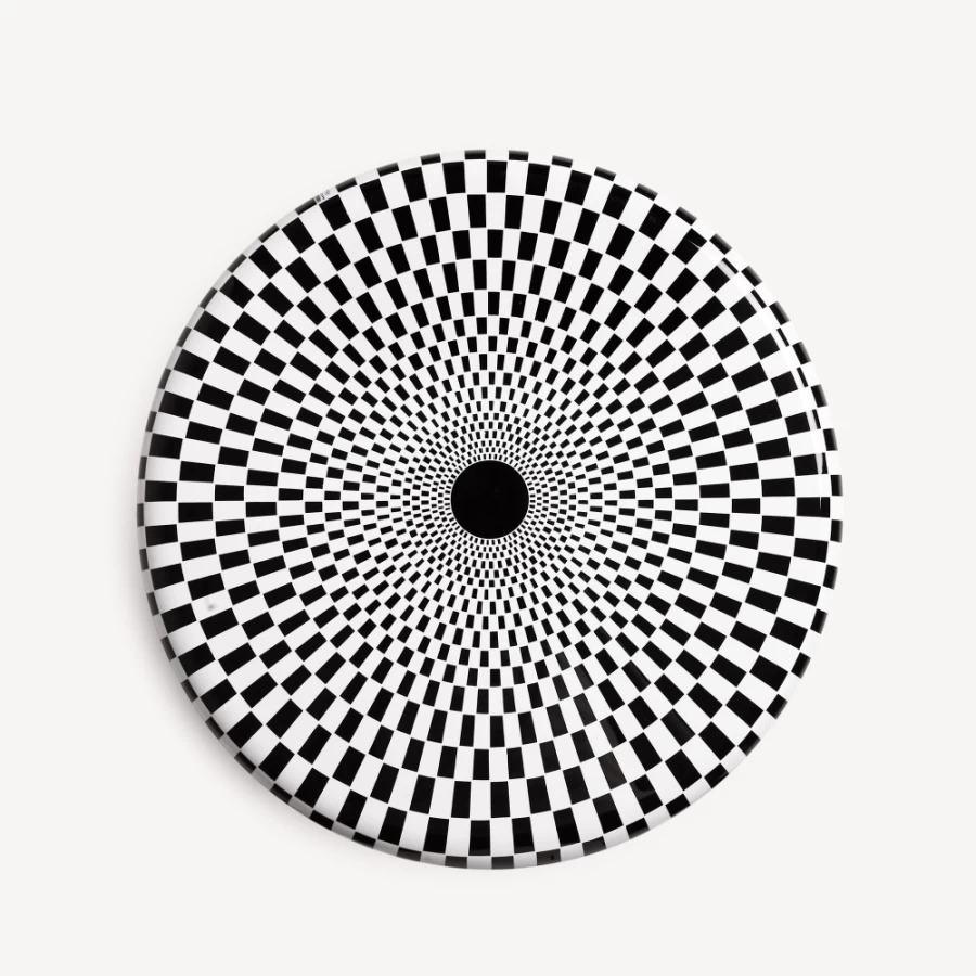 Fornasetti White and Black Egocentrismo Stool - Modern Designer Stool for Home Decor