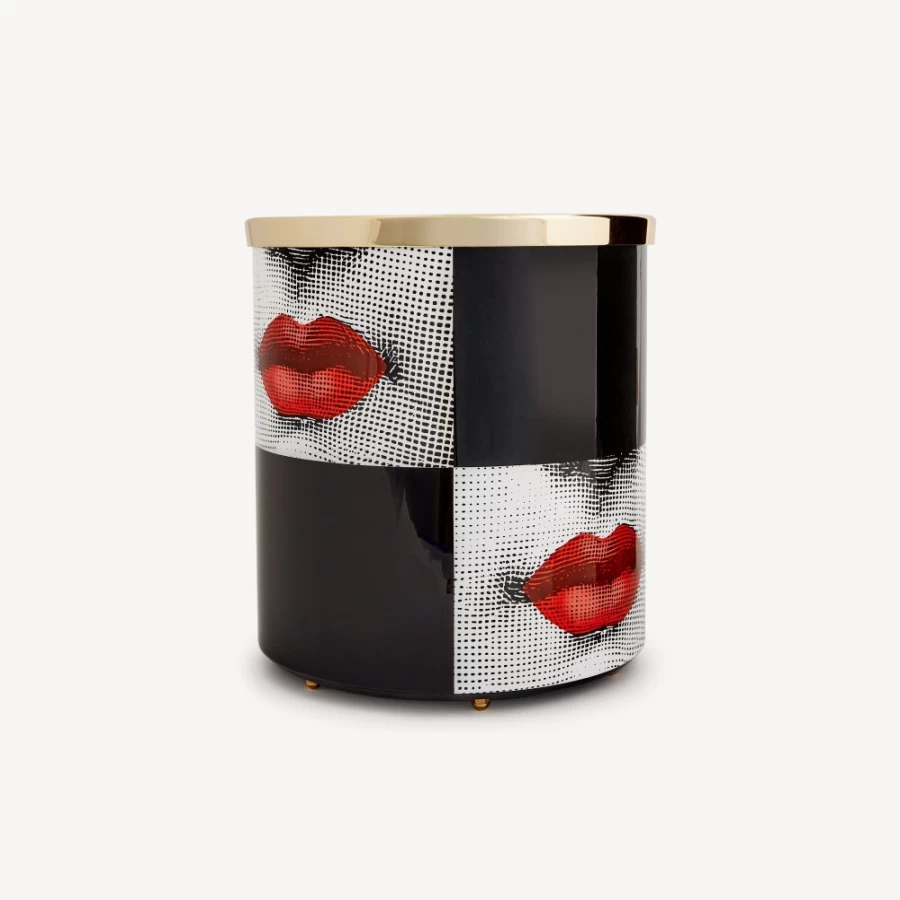 Fornasetti White Black Red Paper Basket Kiss Decorative Collectible