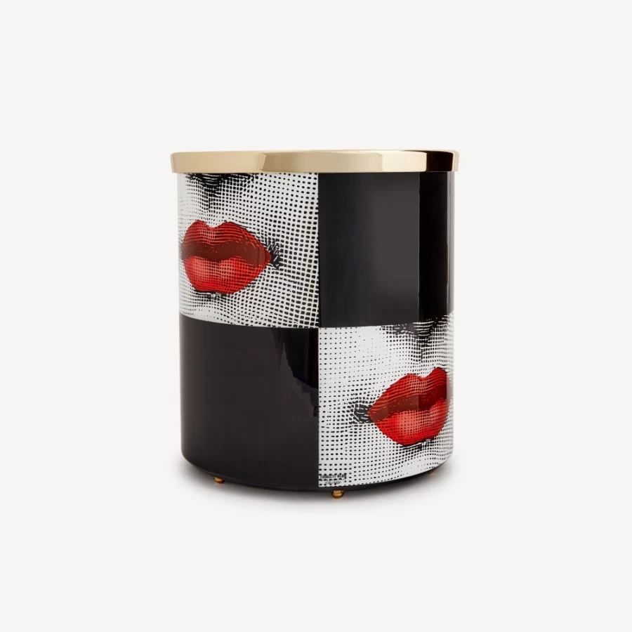 Fornasetti White Black Red Paper Basket Kiss Decorative Collectible