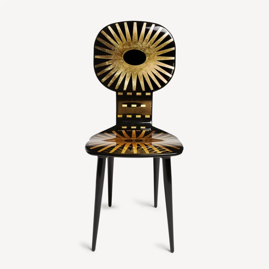 Fornasetti Raggiera Chair in Gold and Black - Luxury Designer Furniture