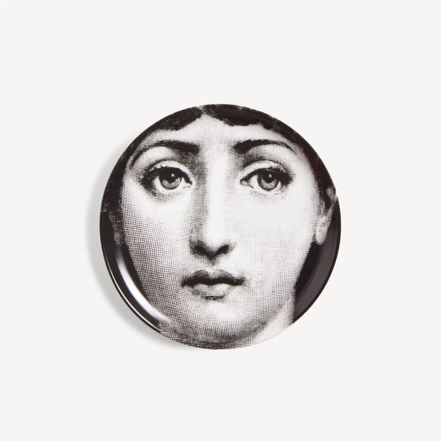 Fornasetti Coaster Tema E Variazioni N.1 - White and Black Ceramic Decorative Tray
