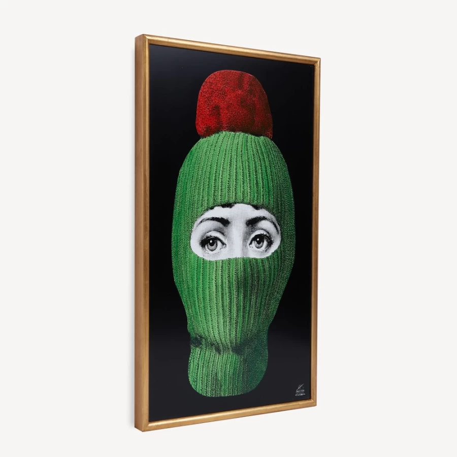 Fornasetti Panel Lux Gstaad Decorative Panel in Green, Red, and Black