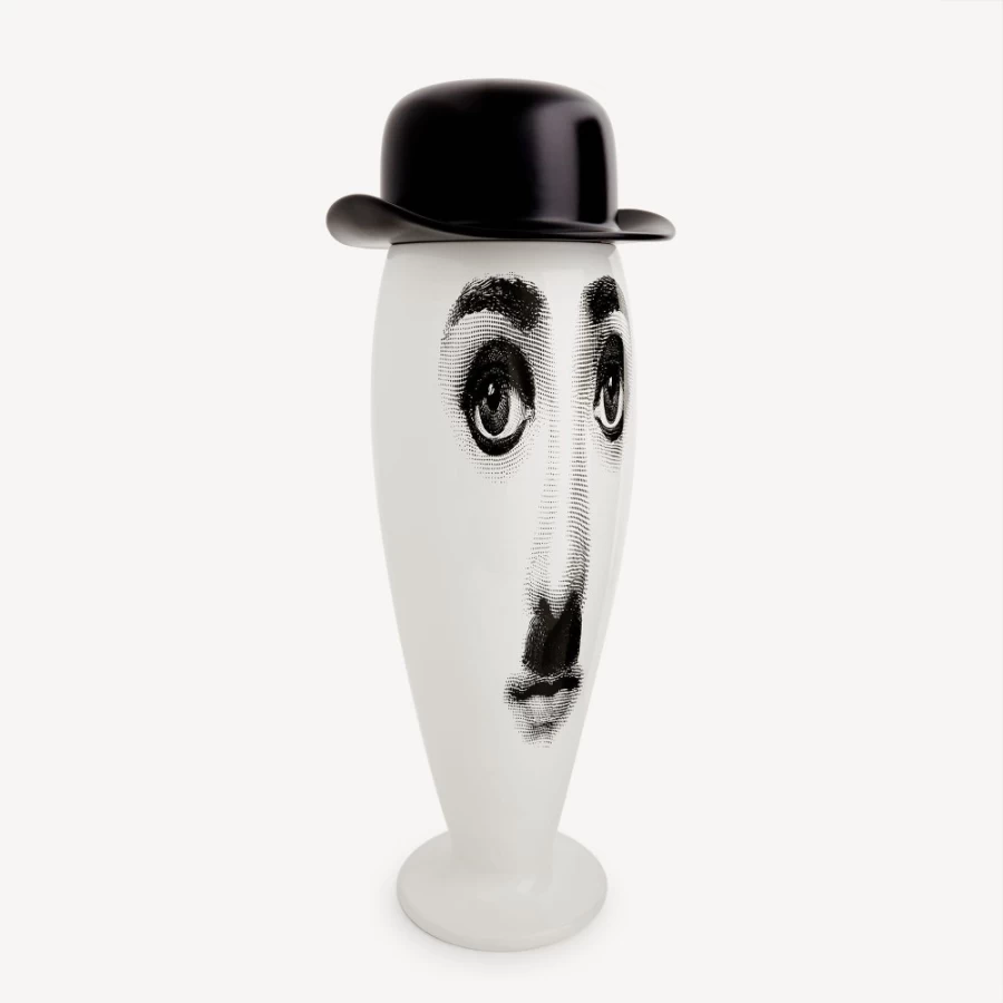 Fornasetti White and Black Smilzo Charlot Vase - Decorative Ceramic Home Decor