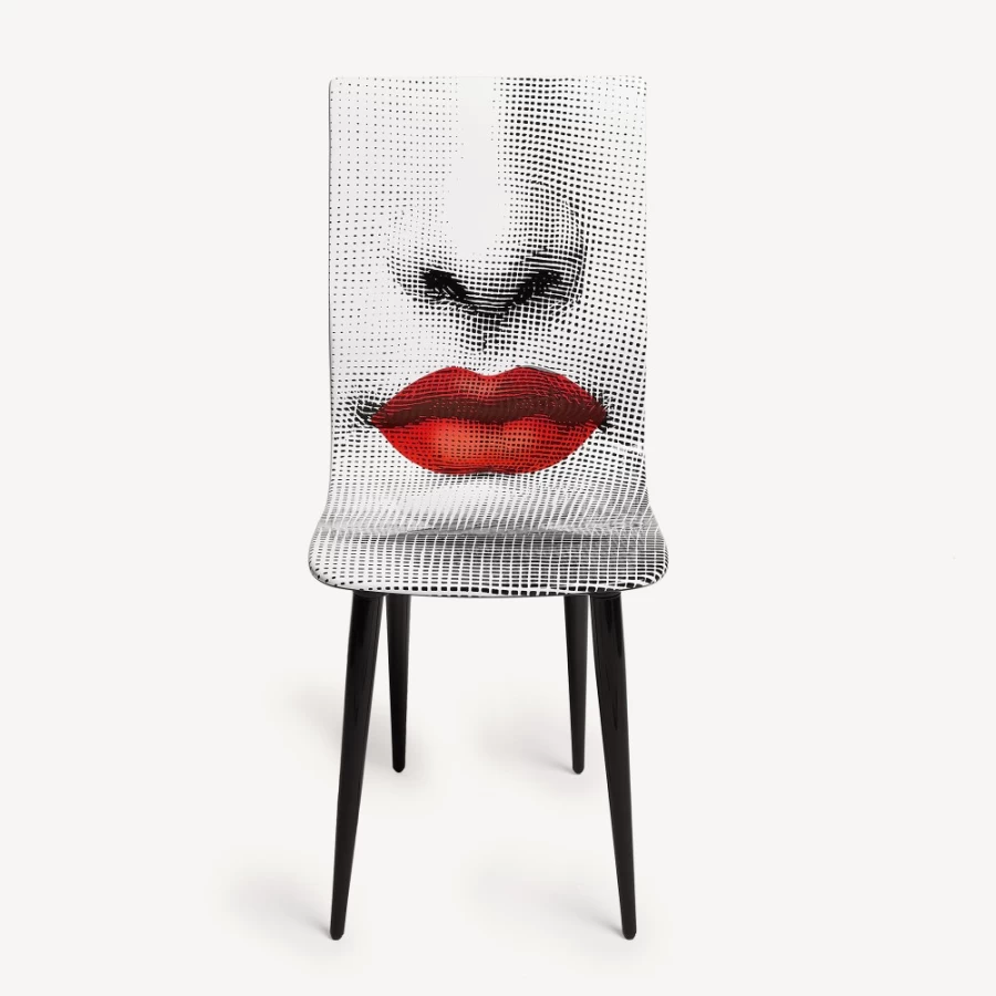 Fornasetti Bocca Chair in White, Black & Red - Iconic Designer Seat