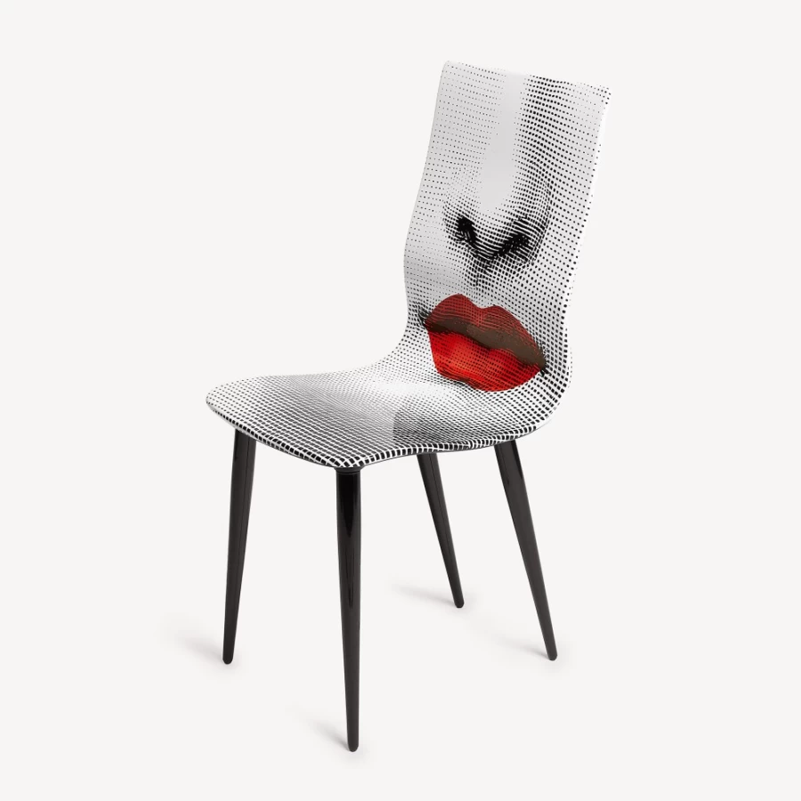 Fornasetti Bocca Chair in White, Black & Red - Iconic Designer Seat