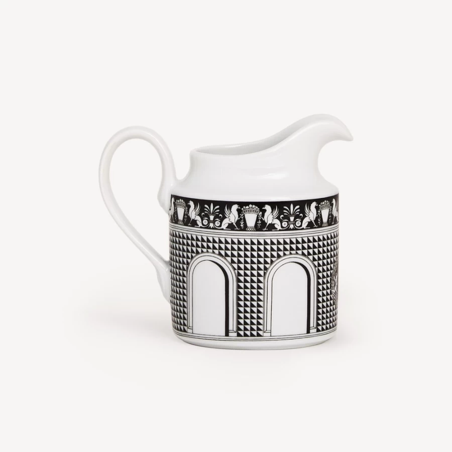 Fornasetti White and Black Facciata Quattrocentesca Milk Jug