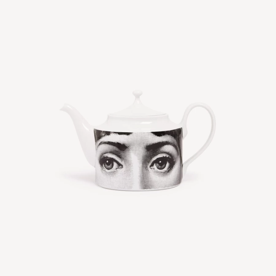Fornasetti White and Black Teapot Tema E Variazioni - Collectible Designer Teapot