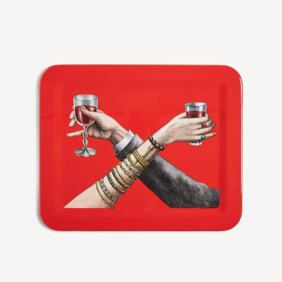 Fornasetti Multicolour Tray Brindisi - Decorative Collectible Tray
