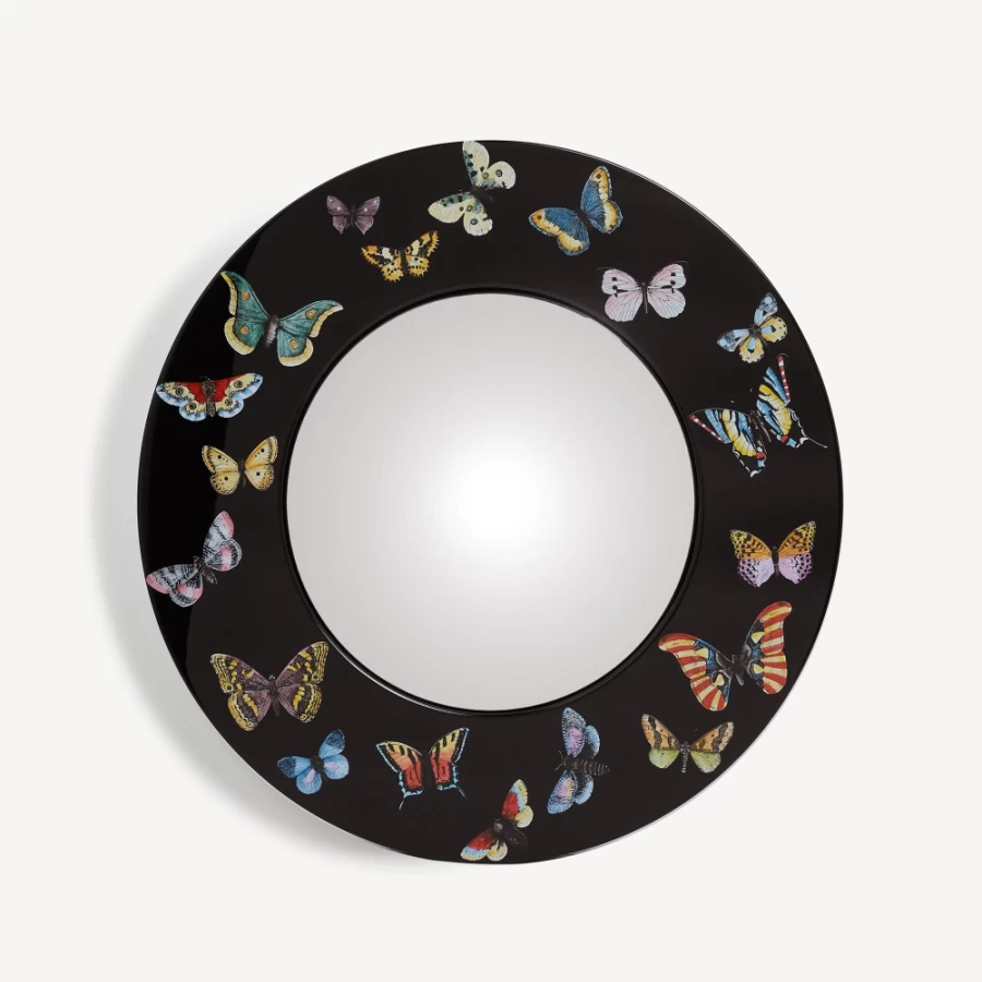 Fornasetti Multicolour Farfalle Frame with Convex Mirror - Decorative Wall Art