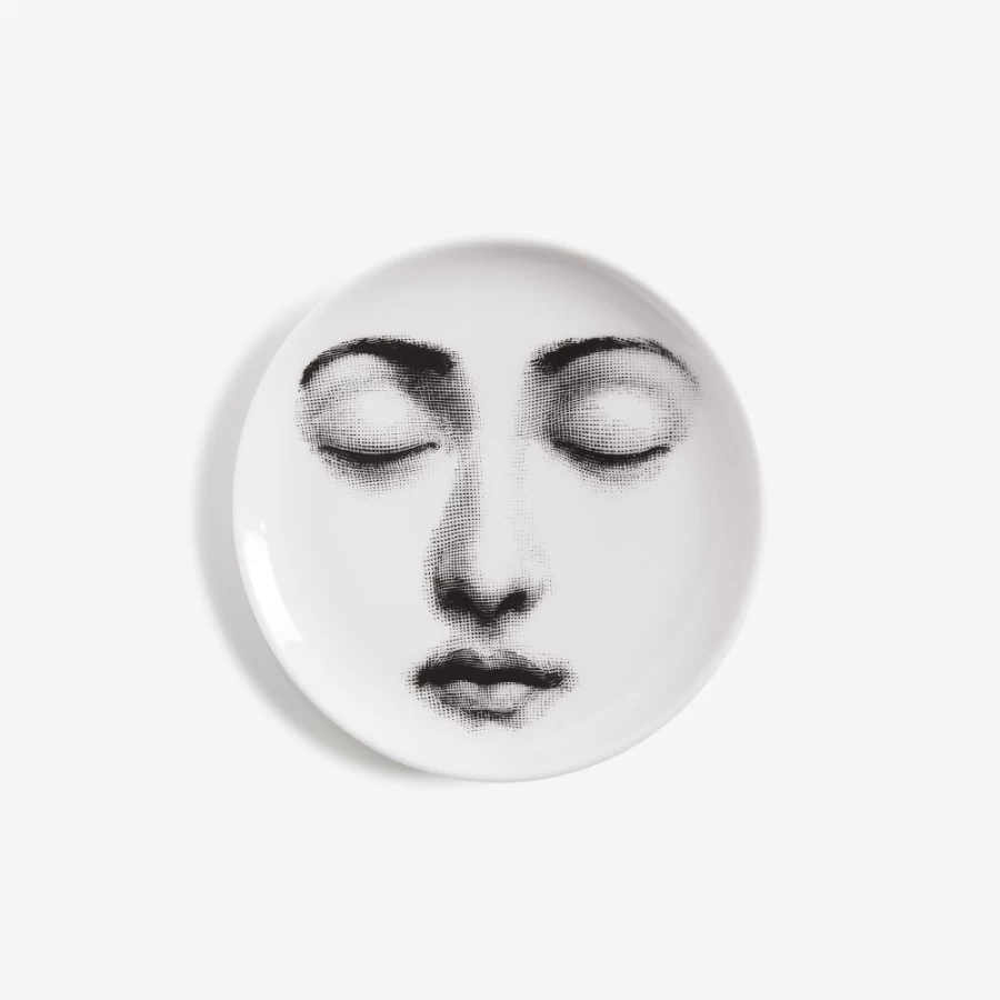 Fornasetti Coaster Tema E Variazioni N.213 White and Black Decorative Ceramic Tray