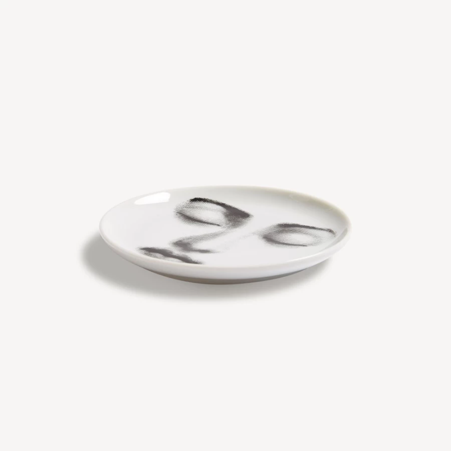 Fornasetti Coaster Tema E Variazioni N.213 White and Black Decorative Ceramic Tray