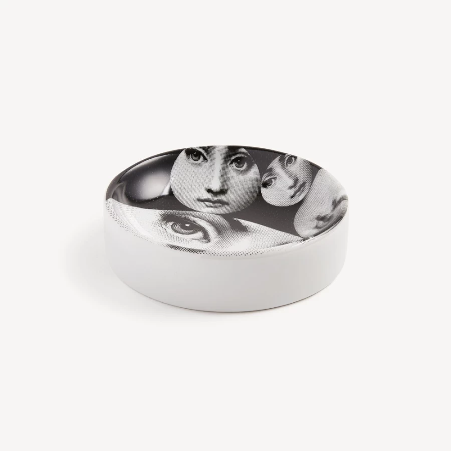 Fornasetti Round Ashtray Tema E Variazioni N.242 in White and Black