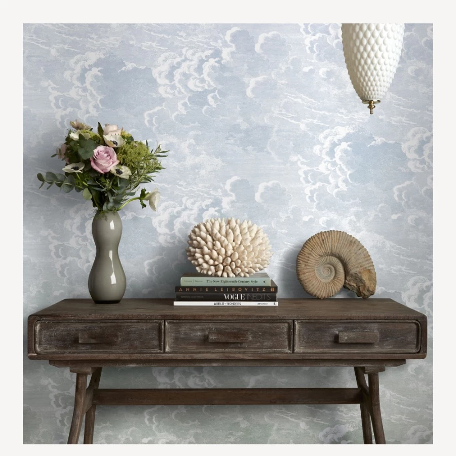 Fornasetti Wallpaper "Nuvole Al Tramonto" in Dawn - Luxury Italian Sky Design