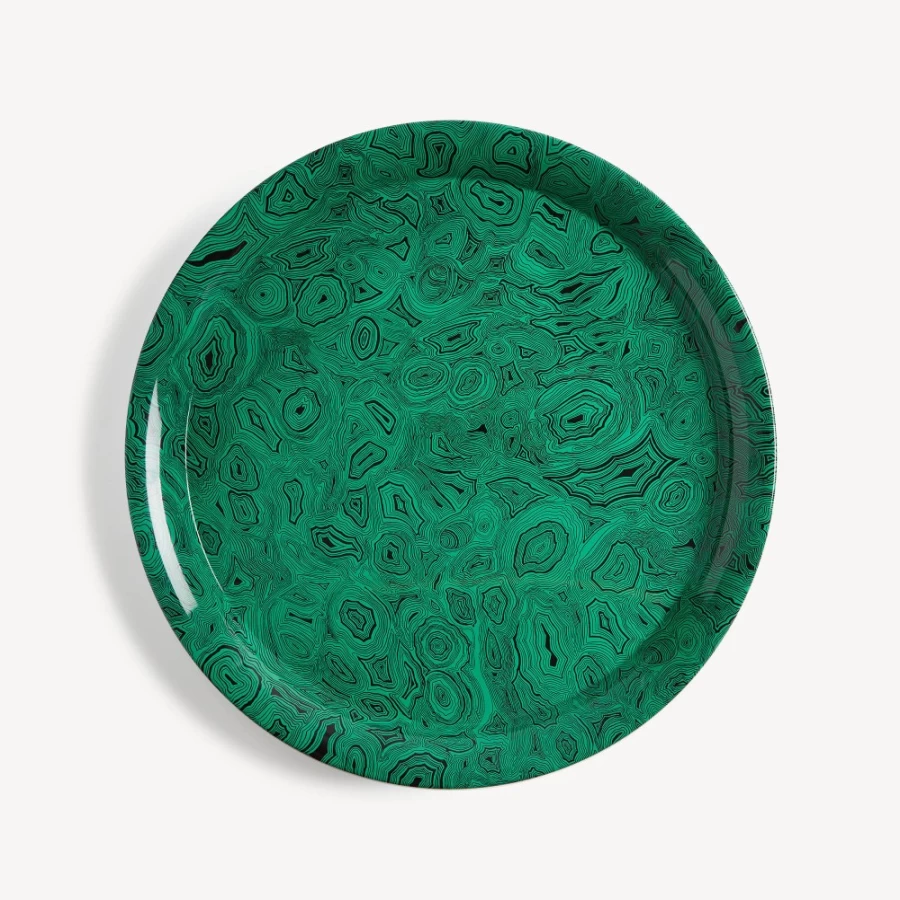 Fornasetti Green and Black Malachite Tray
