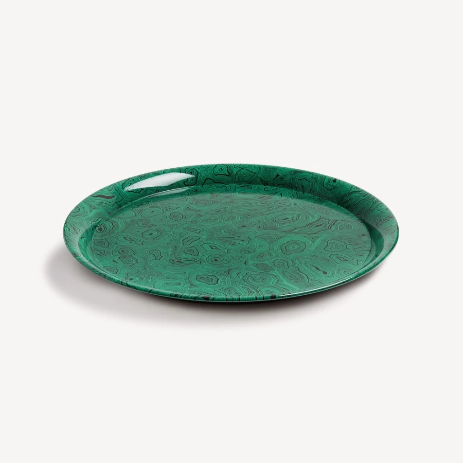 Fornasetti Green and Black Malachite Tray