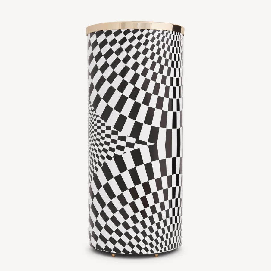 Fornasetti White and Black Umbrella Stand - Solecentrismo Design Home Decor