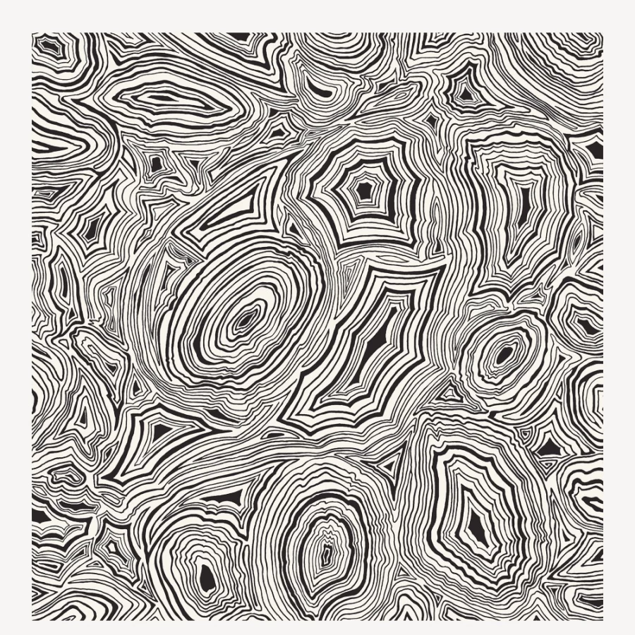 Fornasetti Malachite Wallpaper in White and Black - Premium Designer Wall Covering