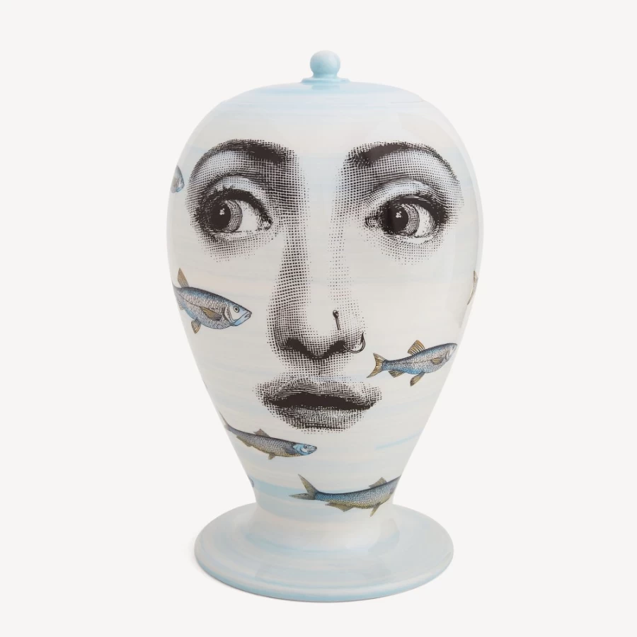 Fornasetti Multicolour Vase Passata Di Pesci - Hand-Painted Ceramic Collectible