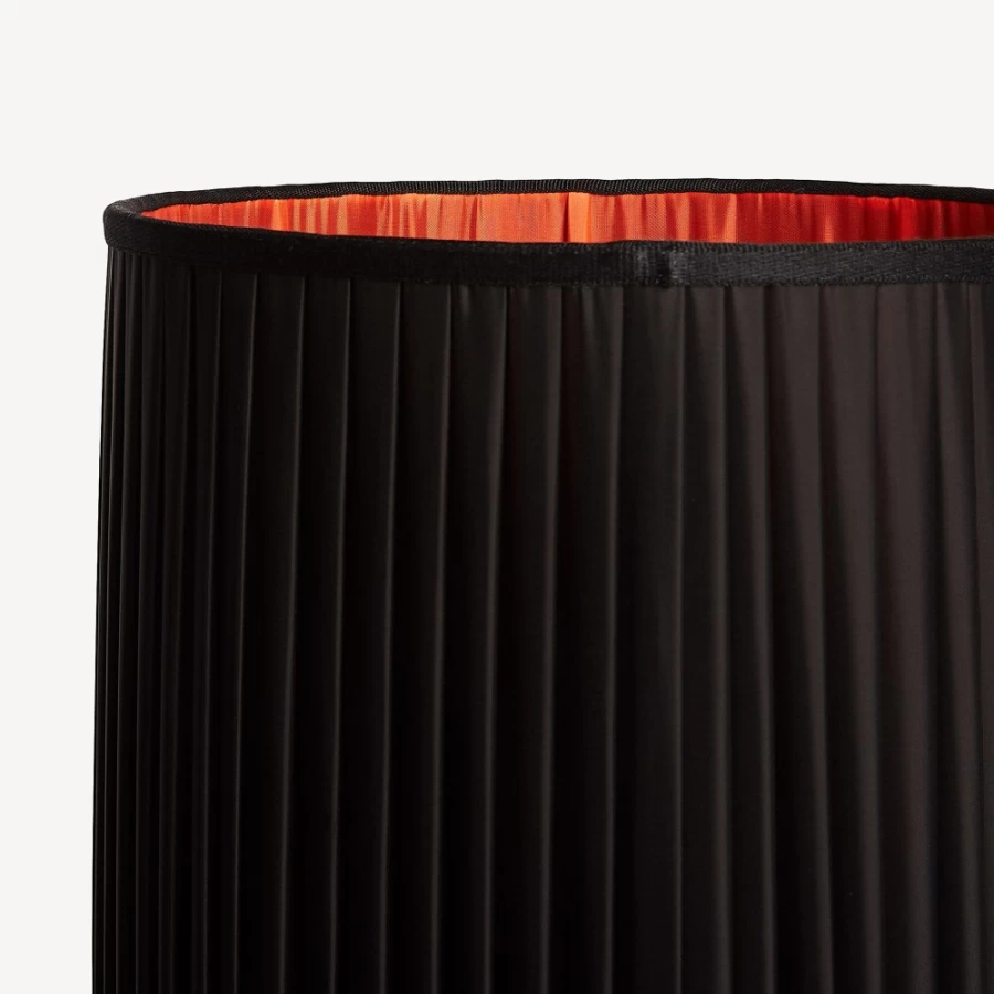 Fornasetti Black Cylindrical Pleated Lampshade - Elegant Designer Lighting
