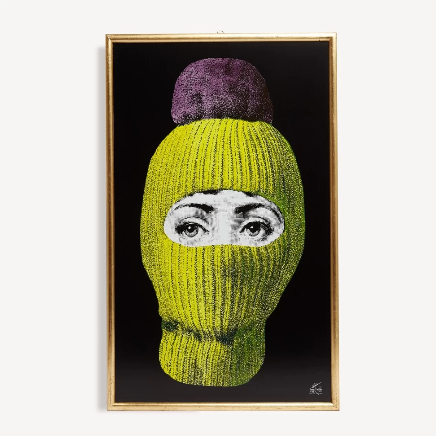 Fornasetti Panel Lux Gstaad Wall Panel in Yellow, Purple, and Black