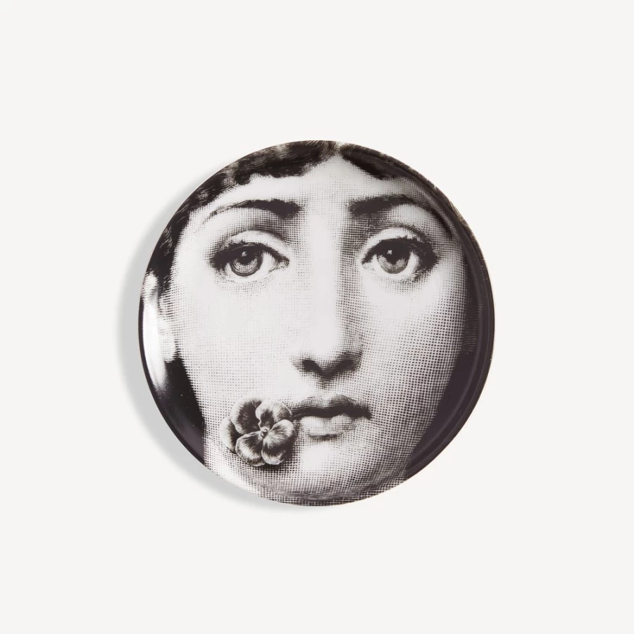 Fornasetti Coaster Tema E Variazioni N.137 - White and Black Ceramic Decorative Tray