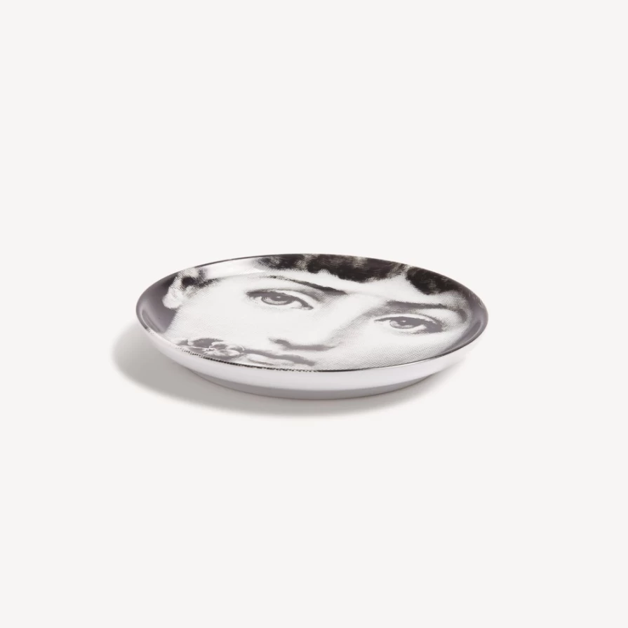 Fornasetti Coaster Tema E Variazioni N.137 - White and Black Ceramic Decorative Tray