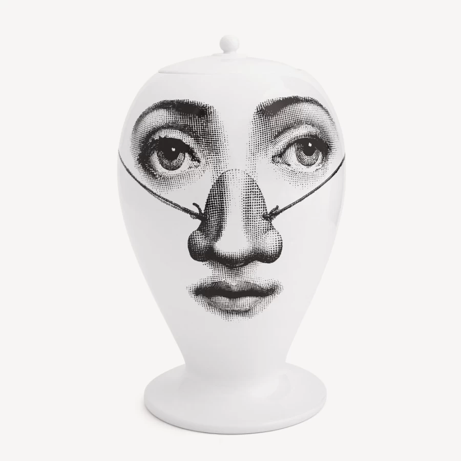 Fornasetti White and Black Burlone Vase - Decorative Ceramic Home Decor