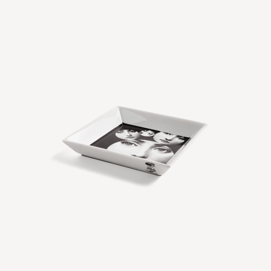 Fornasetti Square Plate Tema E Variazioni N.242 in White and Black - Collectible Designer Tableware