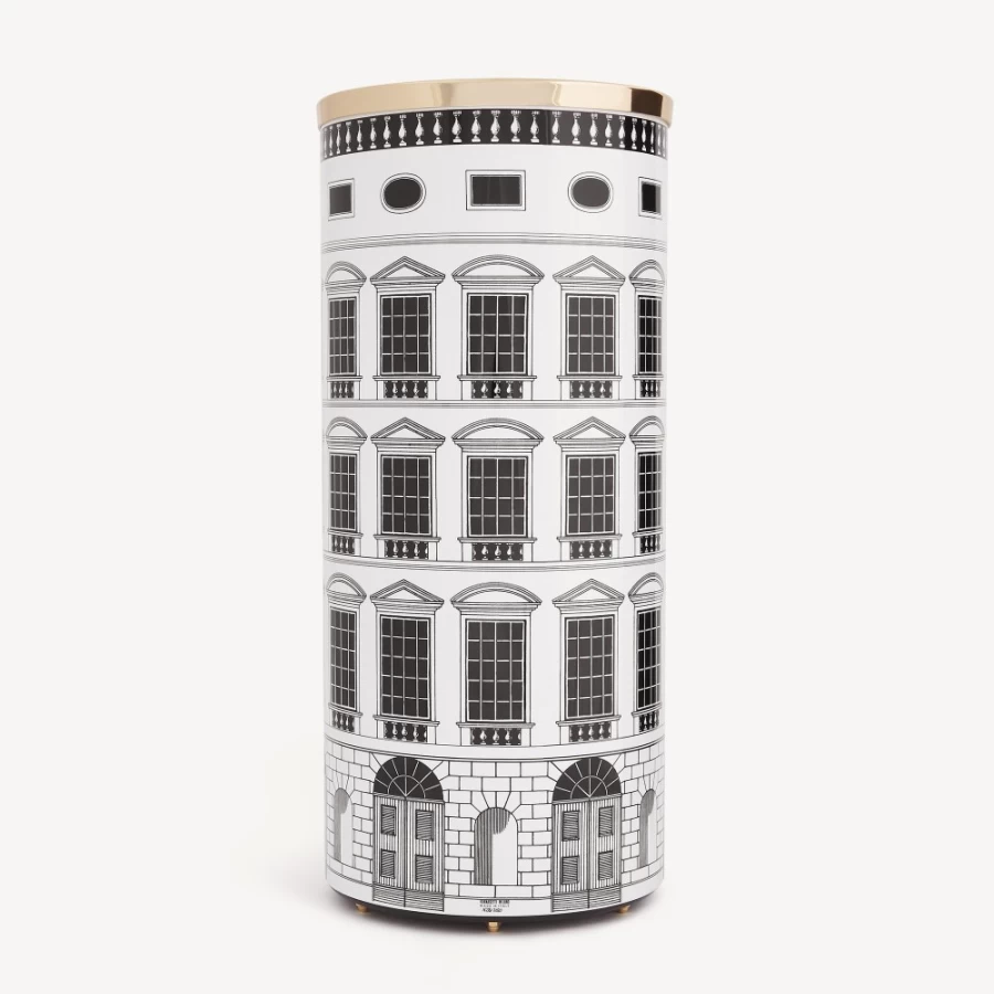 Fornasetti Umbrella Stand Architettura - White & Black Designer Holder for Home Decor