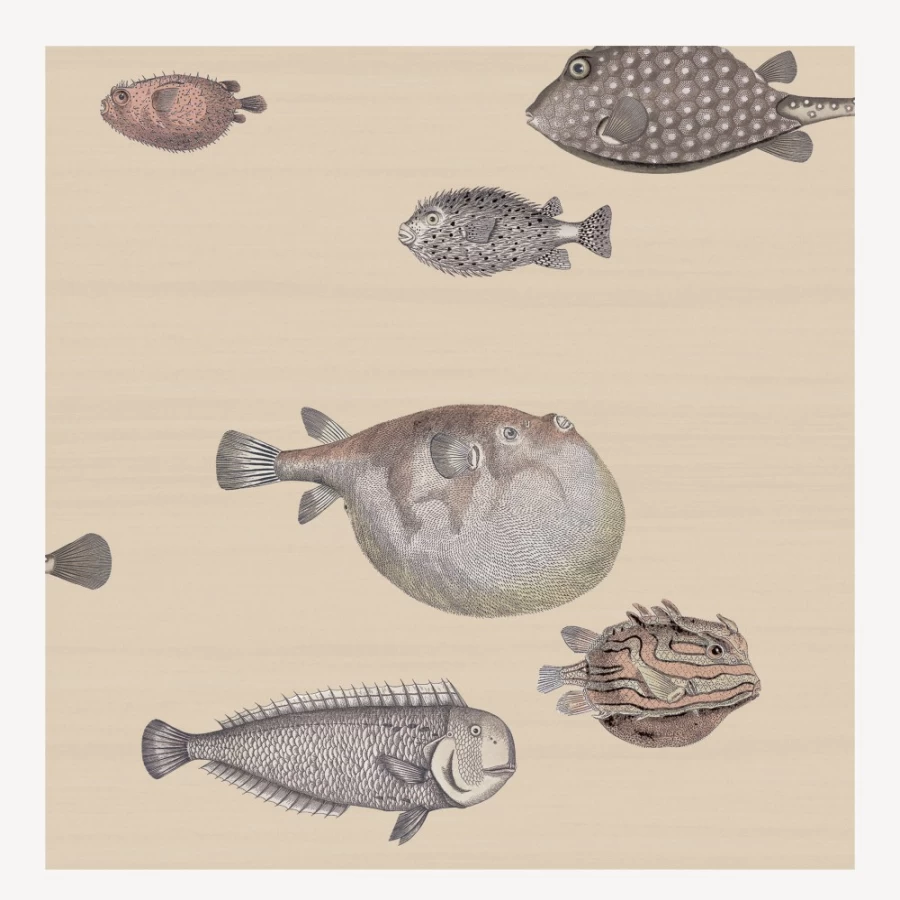 Fornasetti Acquario Taupe Wallpaper – Premium Designer Wall Covering