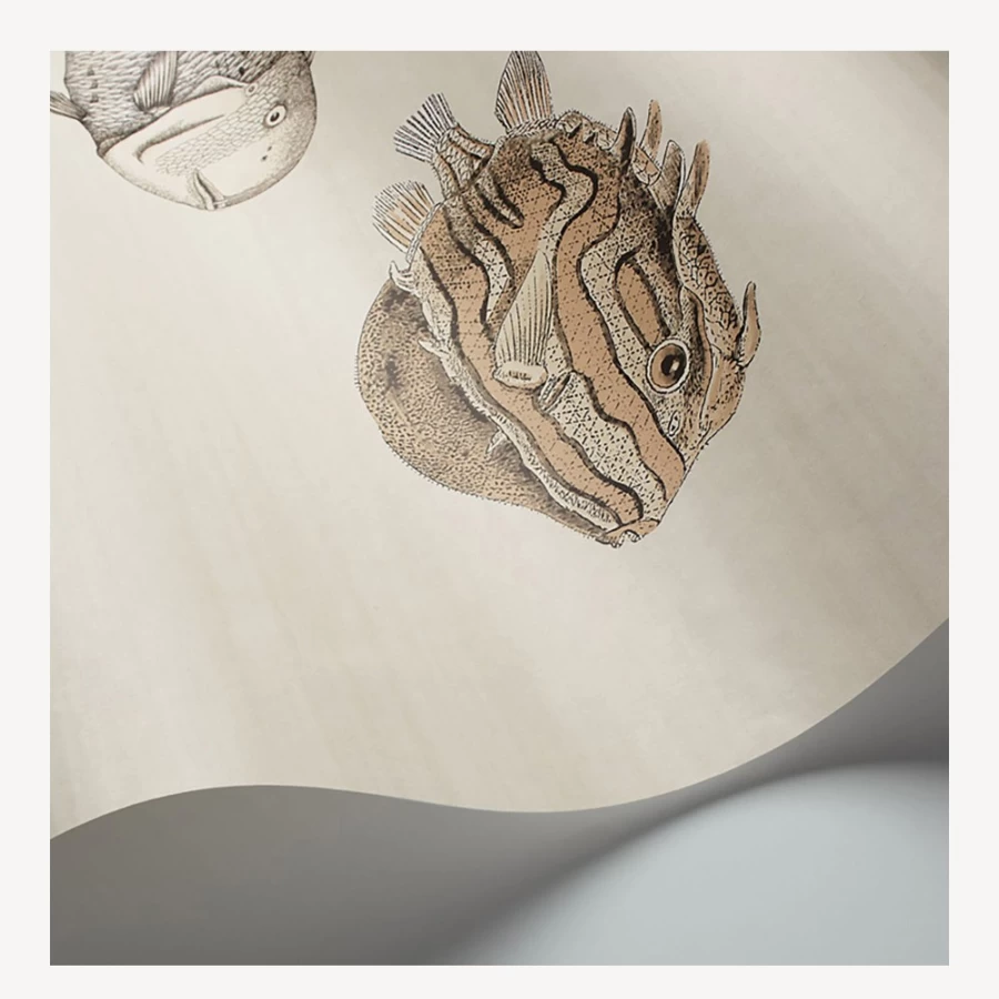 Fornasetti Acquario Taupe Wallpaper – Premium Designer Wall Covering