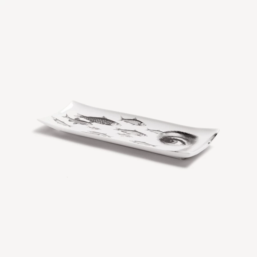 Fornasetti Tema E Variazioni No. 392 Decorative Tray in White and Black